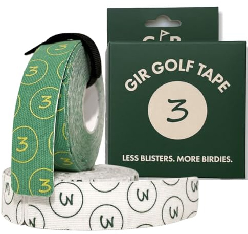 GIR Golf Tape - Golf Blister Tape - 2 Pack for Protection Against Blisters & Hot Spots on Hands & Fingers, Flexible, Waterproof, Pre-Cut Golf Finger Tape, Sports Athletic Tape, 4 Way Stretch