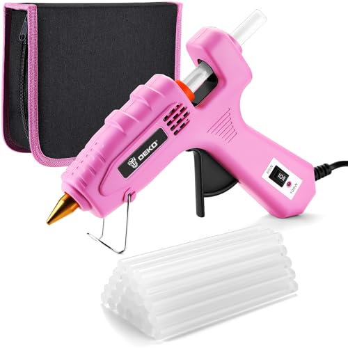 DEKO Pistola Silicona Caliente, 60/100W Doble Temperatura Pistola Silicona con una blosa, Pistola Pegamento Caliente con 25 PCS Barras de Pegamento, para DIY, Arte, Escuela, Empaques, Reparaciones
