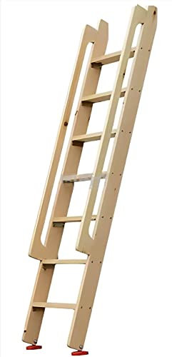 Högsäng trästege med il för barn/funktionshindrade/äldre 125 cm loftstuga camping tvilling våningssängar stegar träfärg