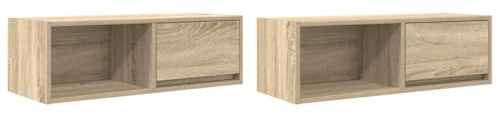 vidaXL TV-bänkar 2 st, Sonoma ek, 80x31x25,5 cm konstruerat trä, TV-bänk, hifi-skåp, underhållningscenter, TV-sideboard, mediaskåp, TV-konsol, TV-skåp