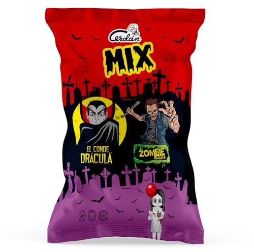 Caramelos Cerdán | Bolsa Mix Halloween - Golosinas y Caramelos de Sabores Surtidos | Relleno de Piñata Sin Gluten | Ideal para Cumpleaños, Fiestas, Navidad, Halloween