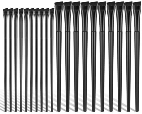 20 Pcs Angled Eyebrow Eyeliner Brush Eyebrow Brush Flat Eyebrows Applicator Fine Angled Eyeliner Eyeshadow Eyebrows Makeup Brushes Applicator Ultra Thin Flat Eye Brushes Tool for Makeup