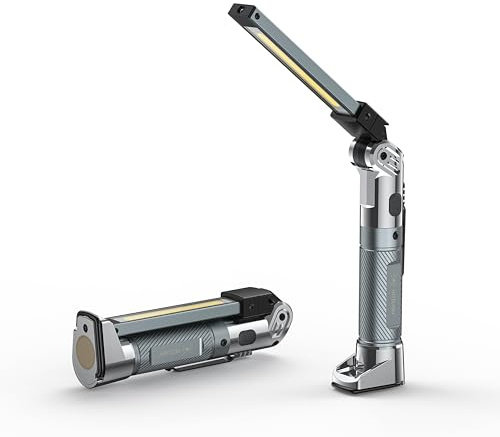HOTLIGH Magnetic Work Light - 4000mAh Rechargeable Work Light with Hook Design, 1200 Lumens Mechanic Light, 3 Lighting Modes Magnetic Flashlight for Repairing、Emergency,1 Pack