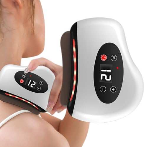 Gupcaqosjw - Rascador eléctrico para pies, herramienta de calefacción multifunción de 12 niveles, raspador muscular de vibración inalámbrica, para tejidos profundos pies espalda hombros