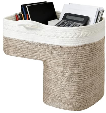 Cesta de almacenamiento para escaleras, de cuerda de algodón para escaleras, cesta de lavandería para escaleras, lavandería, ropa, juguetes, libros, hogar, espacio, esquina, dormitorio