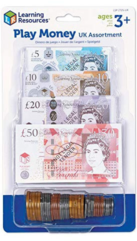 Learning Resources Pretend & Play Spielgeld Großbritannien (Blister), fake prop money, movie money, spielgeld scheine, spielgeld münzen, spielgeld scheine und münzen, spielgeld kinder, kaufladen kasse