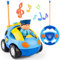 deAO 2 Dolls Remote Control Cartoon Car for Toddlers with Light & Music, RC Police Car Toys, Cars Toys Present for Boys & Girls Aged 3+ Years Old