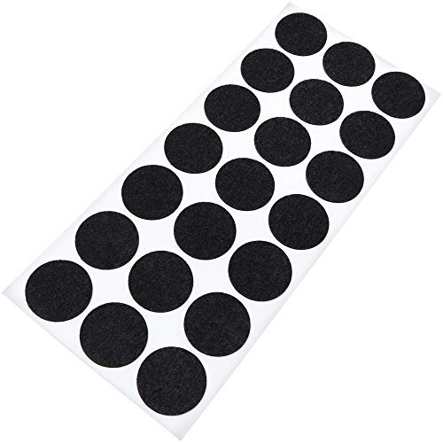 Adsamm® / 21 x self-stick felt pads / Ø 1.18'' (Ø 30 mm) / black / round / self-adhesive furniture glides with felt thickness of 0.059'' / 1.5 mm