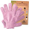Temple Spring Exfoliating Glove, Rayon Bamboo Body Scrubber, Loofah Exfoliating Mitt, Shower Scrubber Wash Cloth, Body Exfoliator Scrub, Loofa Shower Gloves Bath Sponge - Pink