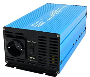 SOLARTRONICS Spannungswandler TS1000, 12V zu 230V, 1000W Peak 2000W Reiner Sinus, USB, AC Power Inverter