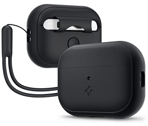 Spigen Silicone Fit Hülle Case Kompatibel mit AirPods Pro 2. Generation (2023/2022) - Schwarz