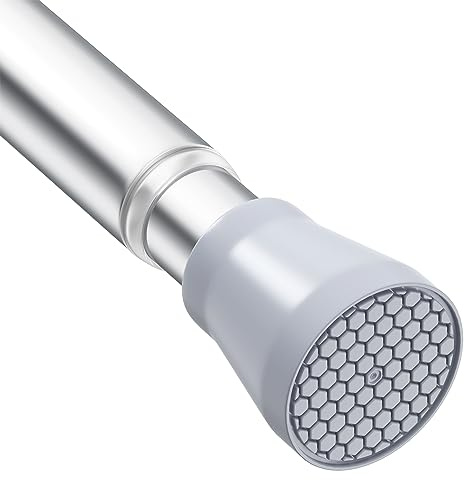 AIZESI Silver Tension Rod 85-150cm 1PCS,No Drill Spring Shower Curtain Pole | Extendable adjustable pole .Tension rods for curtains,windows,bathroom & clothes hanging,tool-free drill-free.