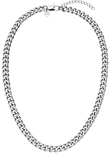 Purelei® Spirit Five Haslkette (Silber), Wasserfeste Figaro-ketten, Panzerketten aus Edelstahl für Herren und Frauen, 50-55 cm Länge verstellbar, Geschenk für Männer (5 mm, Silber)