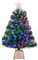 24inch Green Fiber Optic Christmas Tree,Pre-Lit Artificial Mini Christmas Tree, Tabletop Small Xmas tree with Stars Holiday Home Decorations