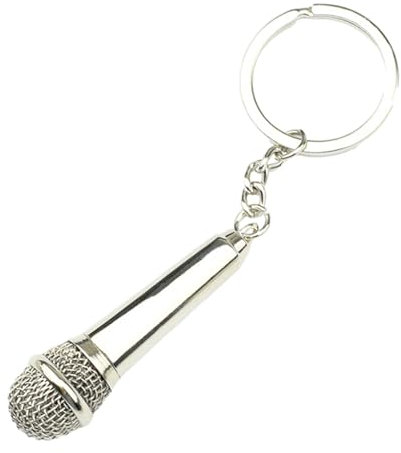 Ristyur Ciondolo chiave per microfono, portachiavi per microfono | Portachiavi con microfono con ciondolo in borsa di metallo - Decorazioni per zaini multifunzionali, forniture decorative decorative