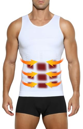 Casey Kevin Kompressionsshirt Herren | Bauchweg Unterhemd Herren | Shapewear | Body Shaper | Tank Top Ärmellos, S-XXL