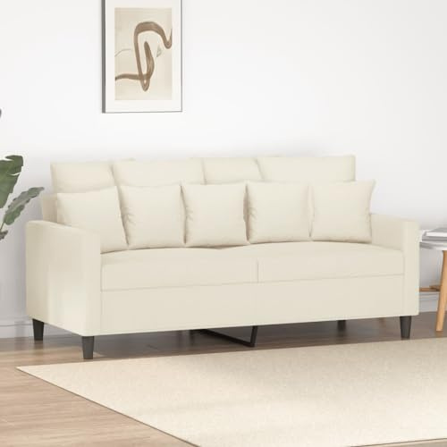 Gecheer 2-sits Soffa Gräddfärgad 140 cm Velour, Vardagsrumssoffa för Hemmakontor, Lägenhet, Liten Yta