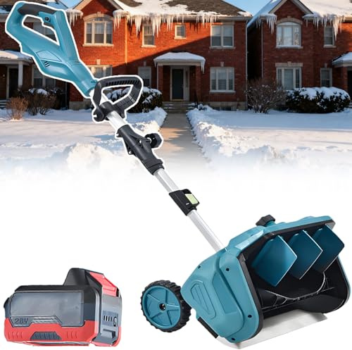 ErShangMao Potente Spazzaneve A Batteria con Batteria da 15×4500 mAh,Spalatura più Veloce del 90%,Scivolo Regolabile,per Gradini E Giardini,Pala da Neve Elettrica Senza Spazzole da 1000 W 1battery