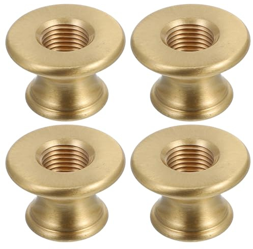 Gadpiparty 4pcs M10 Lamp Coupling Parts: Threaded Connector for Light - Solid Brass Table Lamp Fittings - Turned Light Spindle for Repair and Assembly