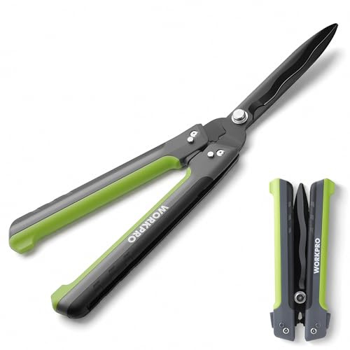 WORKPRO Tijeras Cortasetos Plegables y Ergonómicas de 58,5 cm para 2 Manos