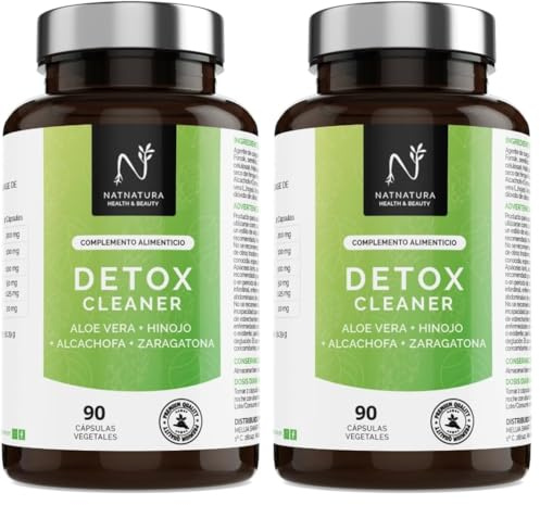 Detox doble acción. Detox depurativo hígado y colón. Mejora tu digestión y elimina toxinas. Fórmula Potente con Aloe Vera, Alcachofa e Hinojo. 90 Cápsulas Vegetales. (Paquete de 2)