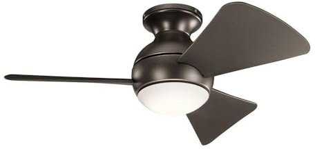 Kichler Sola 34 Outdoor Ceiling Fan with LED Light, Olde Bronze