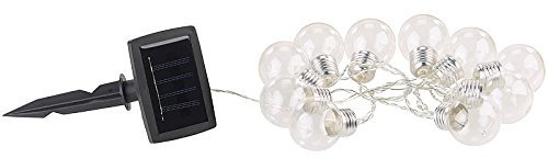 Lunartec Solarketten: Solar-LED-Lichterkette mit 10 LED Glühbirnen, 1,8 Meter, IP44 (Solar Lichterkette Outdoor, Balkon, Weihnachtsbaum)