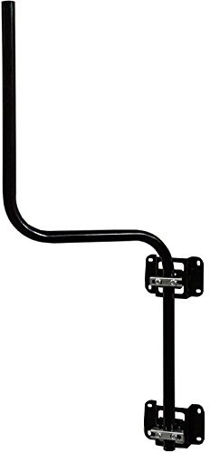 Loops 1.2m (120cm) Cranked Neck ‘SWAN’ Sky Dish Pole/Mast & Bracket Clamps – Outdoor Satellite Wall Mount – Raises Above Outside Gutter