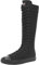 Jamron Chicas Mujer Moda Rodilla Alta con Cordones Botas de Lona Puro Negro Cremallera Botas de Danza SN811 EU37