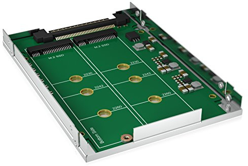 Icy Box m2u02 de R Interna convertidor de (Raid 0/1/Single), 2 x M.2 SSD SATA (2230, 2242, 2260, 2280) a 1 x U.2 (SFF de 8639) 2,5 Pulgadas Factor