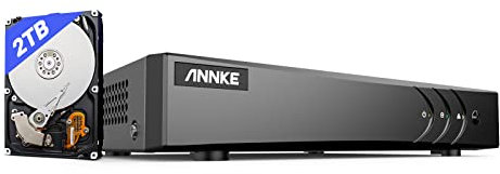 ANNKE 8CH 3K Lite H.265+ Enregistreur DVR de Sécurité pour Système de Caméra de Surveillance Analogique/AHD/TVI/IP Extérieur,Détection de Personne/Véhicule, Alarme par E-Mail avec Images, 2TB HDD
