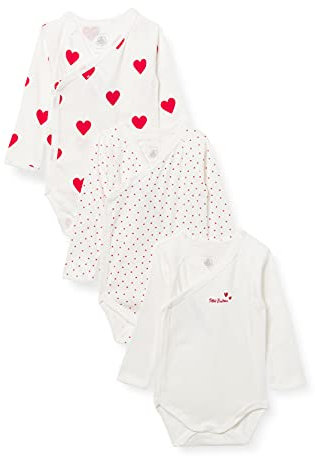 Petit Bateau Baby MädchenLangarm-Body für Neugeborene (3er Pack) , Variante 1, 12 Monate
