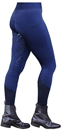 Turner Equestrian Legging d'équitation souple en silicone pour femme, bleu marine, 36