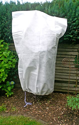 Spetebo Saco de protección para plantas de fieltro blanco – 180 cm – fieltro de jardín en forma de bolsa con cordón – Funda protectora de fieltro de invierno para árboles y arbustos