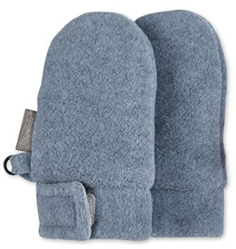 Sterntaler Unisex Baby Fäustlinge Ohne Daumen aus Microfleece, mit Klettverschluss, Blau, 1