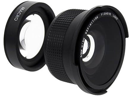 58 mm 0,35 x Fischaugen-Weitwinkelobjektiv, Nahaufnahme, Fisheye, Super-Weitwinkelobjektiv für SLR-DSLR-Kamera, Schwarz