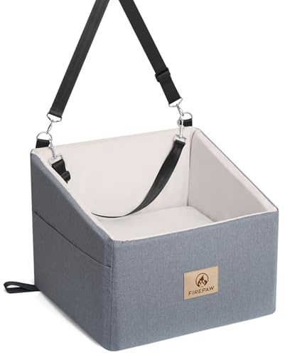 PAWBOSE Seggiolino Auto per Cani, Grigio Seggiolino da Viaggio per Auto per Cani Fino a 11 kg, Rimovibile e Lavabile Seggiolino Auto, seggiolino Auto per Cani con Cintura di Sicurezza, Car Seat