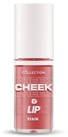 Collection Cosmetics 2 in 1 Lip & Cheek Stain, Long Lasting and Hydrating, For All Skin Types, Poppy, 3 x 5ml