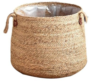 WZTHLF Blumentöpfe für den Innenbereich, geflochtene Strohpflanzkörbe für Wäsche und Pflanzgefäße (groß)