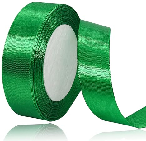 Nastro di raso da 22 m, larghezza 20 mm, per regali, per bricolage, compleanno e matrimonio (verde) - laeeyin