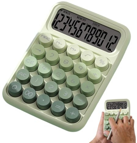 Calculadora Teclado mecánico, Calculadora mecánica,Calculadora de teclado con botones grandes Calculadora de mesa Calculadora linda - Calculadoras de mesa Calculadora portátil ergonom