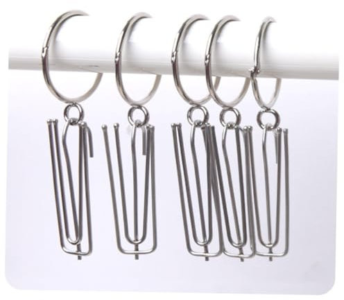 IMIKEYA 20 Pezzi Anello per tendaggi Ganci per tendaggi Ganci per fermatende Ganci per Tende da Doccia da Doccia Decorativa Anello per Tende in Metallo Anelli per Tende Silver
