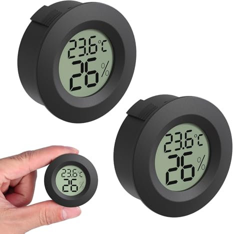 Xdealcozyxc 2 Pcs Humidity Meter Reptile Accessories, Vivarium Hygrometer Sensor for Tortoise Bearded Dragon