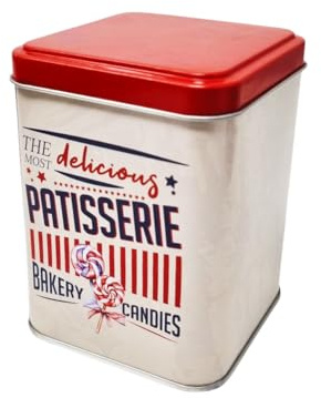 CUCUBA Boîte de rangement pour aliments porte-sachets de thé écrit The Most Delicious Patisserie Design Vintage 150 g