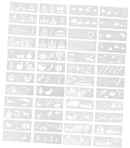 Tofficu 6satz Malschablonen Für Junge Mädchen Kreative Zeichenvorlagen Mit Mustern Aus Diy Bastelwerkzeuge Kreativität Und Vorstellungskraft Verkehr Gebäude Gemüse Wetter Tiere