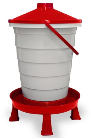 Bebedero de Cubo para Aves de Corral - Gran Capacidad y Facilidad de Uso - con Filtro para Mantener la Calidad del Agua - Bebedero con Patas para Gallinas, Faisanes, Pavos, etc. (20 Litros)