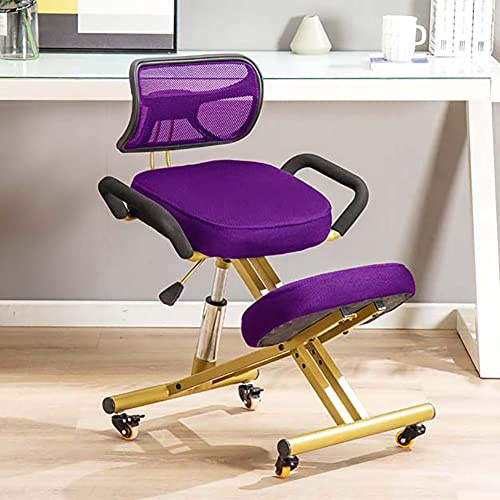 Silla de rodillas con soporte para la espalda, taburete ergonómico ajustable para mejorar la postura y comodidad en el hogar y la oficina