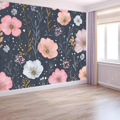 Moderno Papel Pintado Estilo Pastoral Natural 200 X 140 Cm, Multicolor Romance Flores Hojas 3D Fondo Pared Dormitorio Murales Tapiz Para Diversas Habitaciones - Tapiz Fotográfico Para Arte De Pared