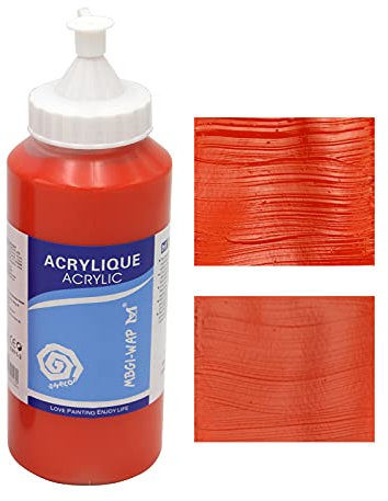 MAGI® Künstler-Acrylfarbe je 500 ml, in 24 feinen Farbtönen, freie Farbwahl, Acryl, Malfarbe im Dosiergebinde (08-zinnoberrot)