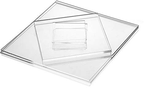 Découpe carrée en verre acrylique – 250 x 250 mm, 3 mm d'épaisseur, plaque en verre acrylique transparent des deux côtés, protection UV certifiée, transparente, incassable et polyvalente